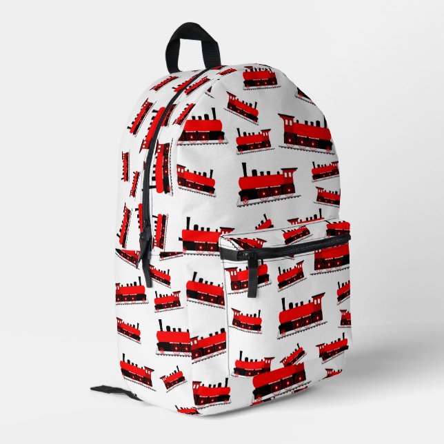 Sac À Dos Imprimé École de Motif du train à vapeur rouge (Coin arrière gauche)