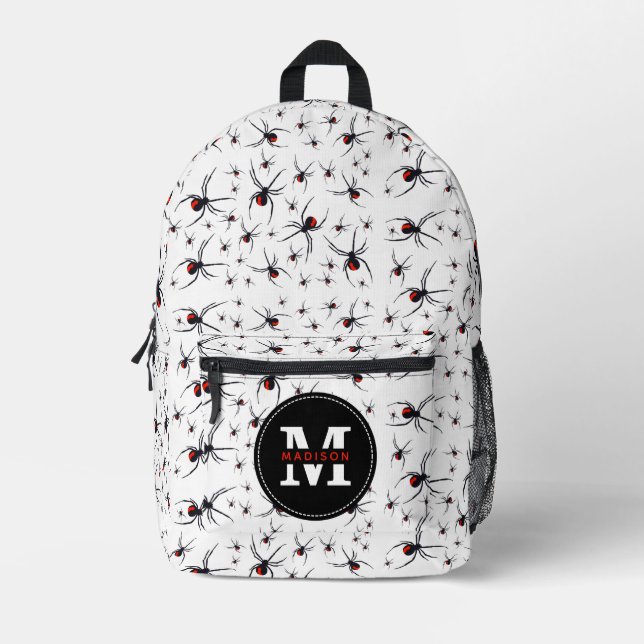Sac À Dos Imprimé École Monogramme Motif Red & Black Spider (Recto)