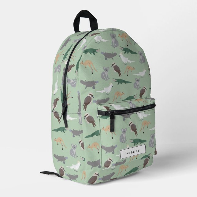 Sac À Dos Imprimé Ecole Verte Eucalyptus d'Animaux autochtones austr (Coin arrière gauche)