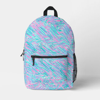 Sac À Dos Imprimé Écritures turquoises et roses