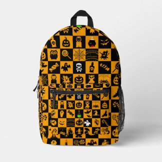 Sac À Dos Imprimé Éffrayant Icônes d'Halloween Motif