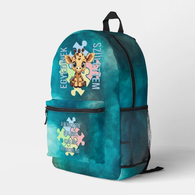 Sac À Dos Imprimé Egyedinek születtem – kedves zsiráfos design (Coin arrière droit)