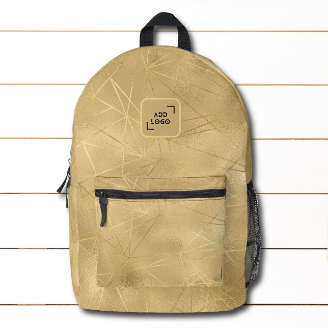 Sac À Dos Imprimé Élégant Abstrait Gold Motif Logo Entreprise (Créateur téléchargé)