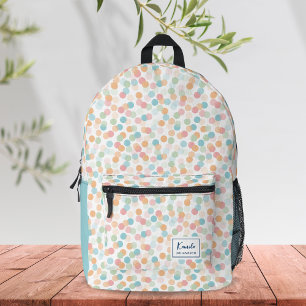 Sac À Dos Imprimé Élégant aquarelle ronde bulles de savon Monogramme