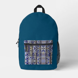 Sac À Dos Imprimé Elégant bleu Imaginaire Carrés bleu