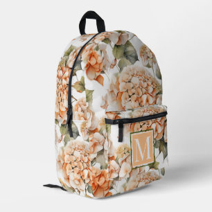 Sac À Dos Imprimé Élégant monogramme blanc vert orange floral boho