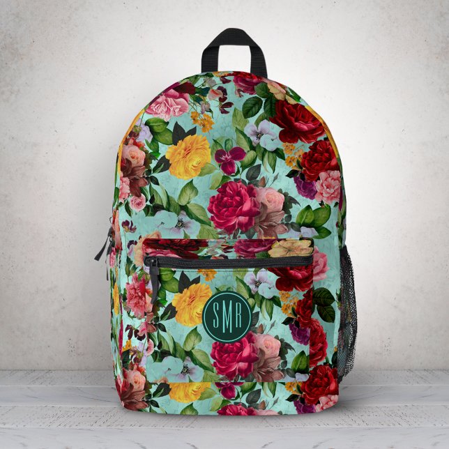 Sac À Dos Imprimé Élégant motif d'aqua fleurs roses (Créateur téléchargé)
