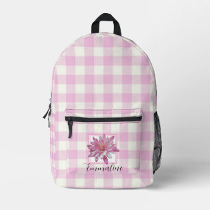 Sac À Dos Imprimé Élégant personnalisable à carreaux floral à fleurs