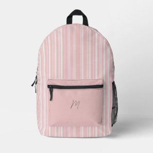 Sac À Dos Imprimé Élégant rose et blanc rayé