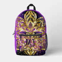 Elégant Shimmer Purple Gold Mandala Personnaliser
