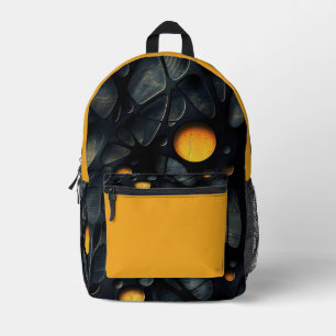 Sac À Dos Imprimé Elégante et moderne, moutarde et gris noir