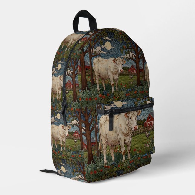 Sac À Dos Imprimé Élégante ferme de vache chic à la campagne (Coin arrière gauche)