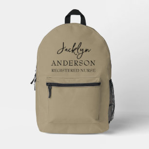 Sac À Dos Imprimé Élégante infirmière personnalisée Kaki