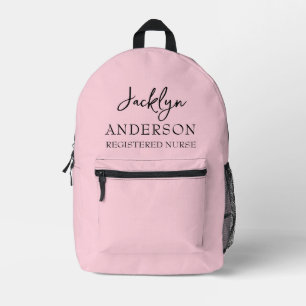 Sac À Dos Imprimé Élégante Infirmière personnalisée rose-blanc