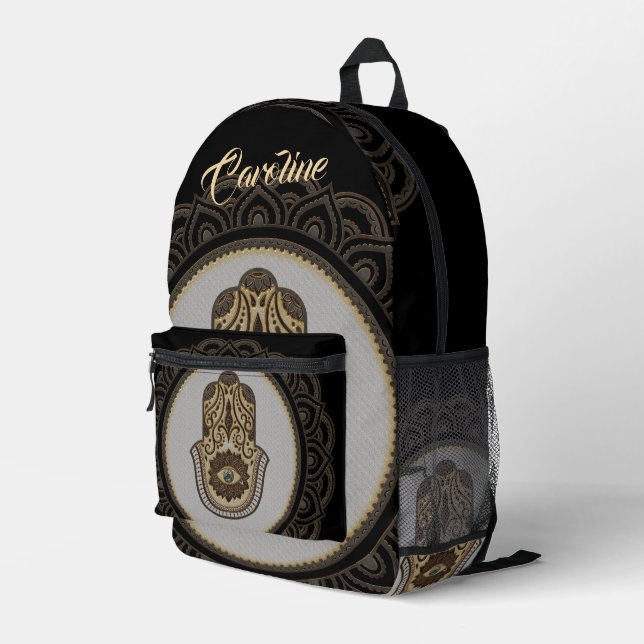 Sac À Dos Imprimé Elégante main hamsa, (Coin arrière droit)