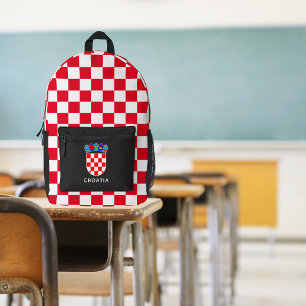 Sac À Dos Imprimé Emblème personnalisé en carton rouge croate