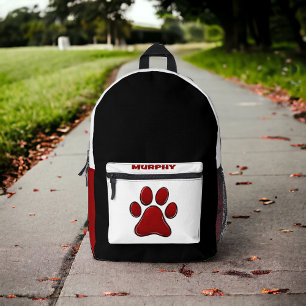 Sac À Dos Imprimé Empreinte de patte de chien de compagnie personnal