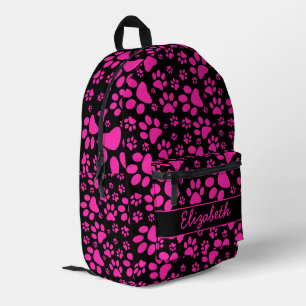 Sac À Dos Imprimé Empreintes de pattes roses personnalisés