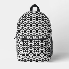 Sac à dos imprimé en noir et blanc géométrique pou