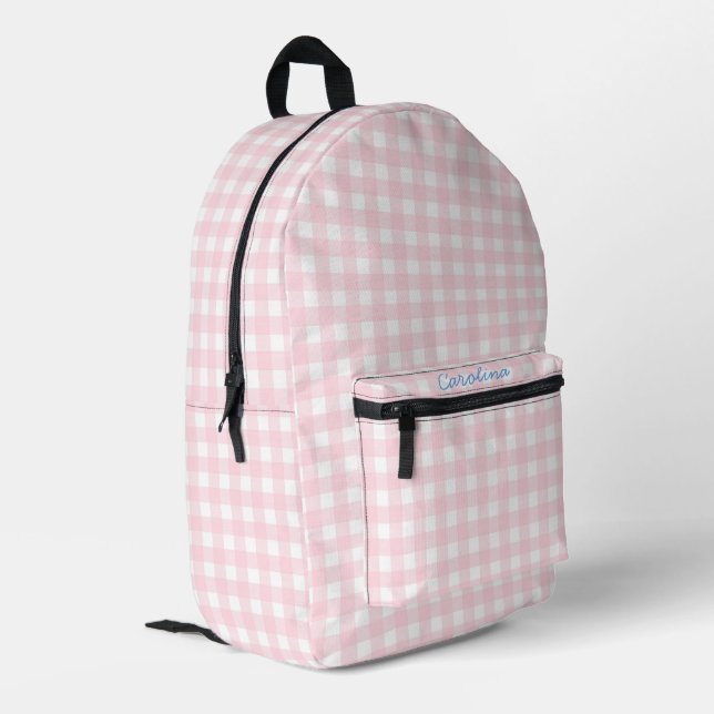 Sac À Dos Imprimé En vichy rose petit-millénaire (Coin arrière gauche)