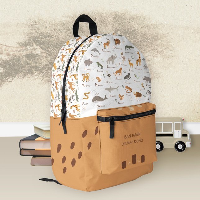 Sac À Dos Imprimé Enfants ABC Alphabet animal sauvage (Learn ABC Letters Kids Jungle Safari Animals Backpack ©Susanne Sachers - Sunny Mind Design 🌞)