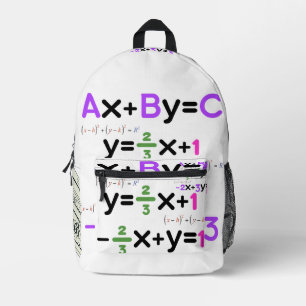 Sac À Dos Imprimé Équations algébriques colorées et formules mathéma