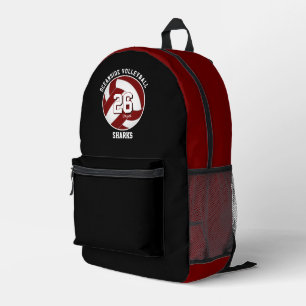 Sac À Dos Imprimé équipe de sport blanc marron couleurs volley-ball