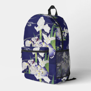 Sac À Dos Imprimé Estampe d'art Iris japonais vintage de Kogyo Tsuki