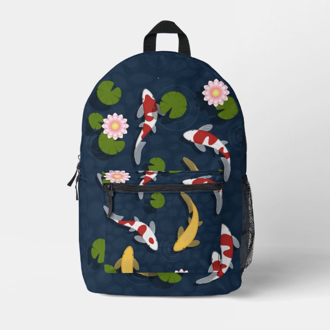 Sac À Dos Imprimé Étang japonais de poissons Koi (Recto)