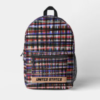 États-Unis moderne tartan multicolore dessiné main