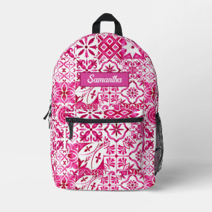 Sac À Dos Imprimé Eté majolica rouge Sicilienne Méditerranée