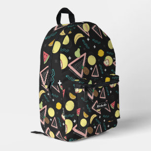 Sac À Dos Imprimé Été Tropical Élégant Fruit Citron Noir
