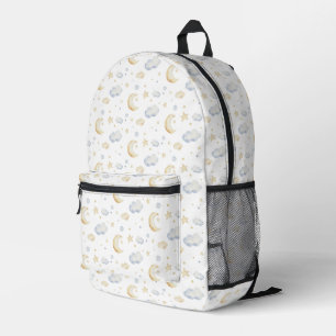 Sac À Dos Imprimé Etoiles de lune d'aquarelle et Motif de nuage