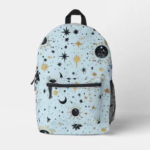 Sac À Dos Imprimé Étoiles noires, dorées et bleues célestes de la lu