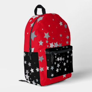 Sac À Dos Imprimé Étoiles partout en rouge et noir