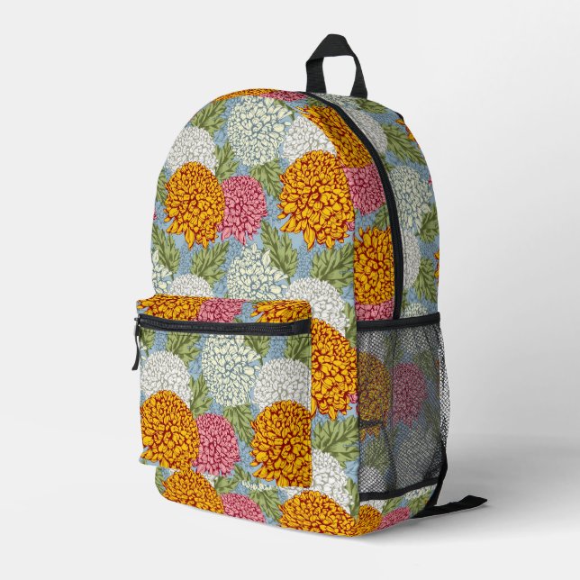 Sac À Dos Imprimé Excellent motif avec chrysanthèmes (Coin arrière droit)