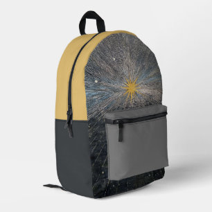 Sac À Dos Imprimé Explosion Stellaire Jaune Abstraite Mystique Céles