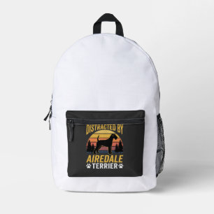 Sac À Dos Imprimé Facilement distrait par Airedale Terrier Retro Dog