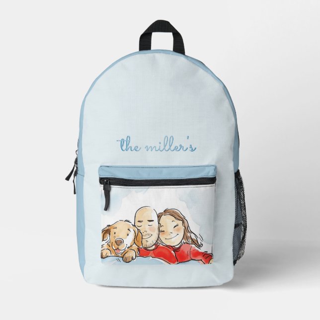 Sac À Dos Imprimé Famille de chiots (Recto)