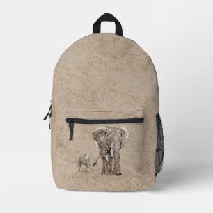 Sac À Dos Imprimé Famille Eléphante tourbillonnant