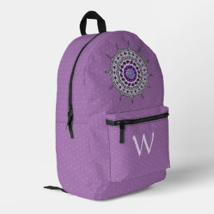 Sac À Dos Imprimé Fantaisie Mehndi Argent