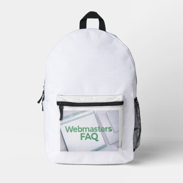 Sac À Dos Imprimé FAQ Webmasters (Recto)