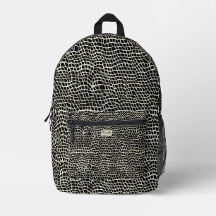 Sac À Dos Imprimé Faux Snakeskin noir