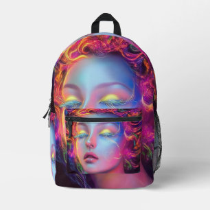 Sac À Dos Imprimé Femme Alien aux cheveux cosmiques
