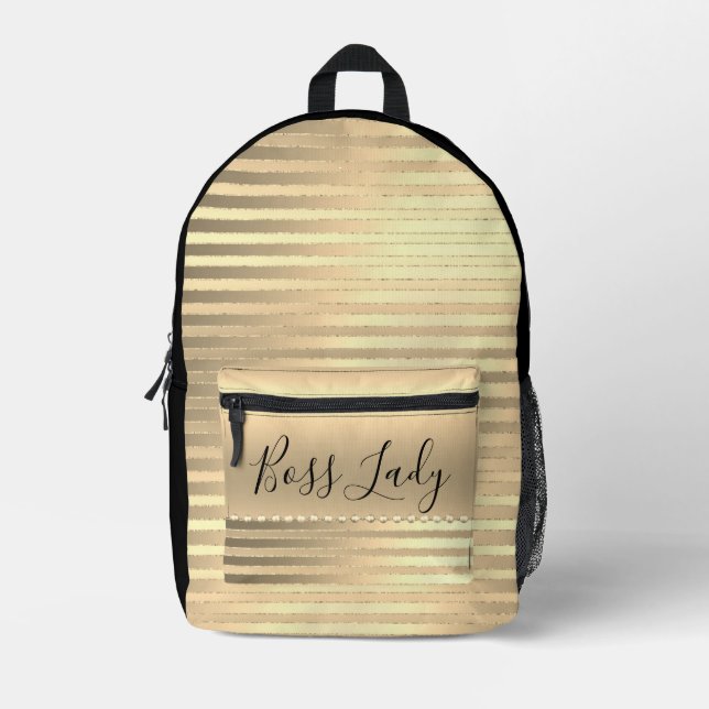 Sac À Dos Imprimé Femme Boss Gold Sleek (Recto)