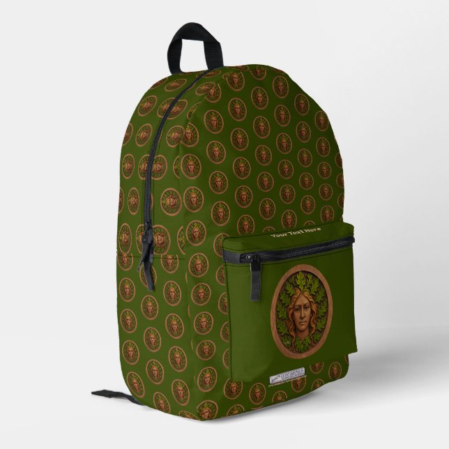 Sac À Dos Imprimé Femme verte - Bois (Coin arrière gauche)