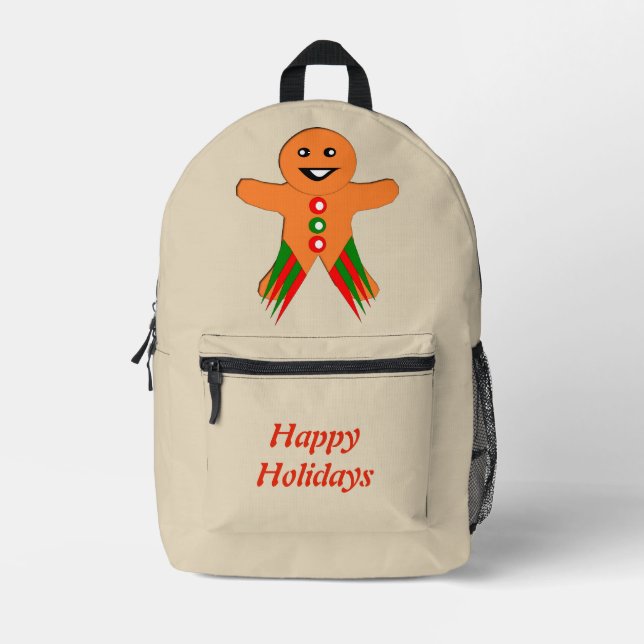 Sac À Dos Imprimé Fête de Noël Gingpain homme Personnalisé (Recto)