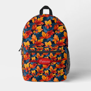 Sac À Dos Imprimé Feuilles d'automne d'Orange et Russet