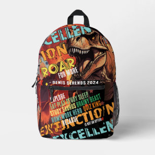 Sac À Dos Imprimé Fierce Dino Motivation - Enfants personnalisables