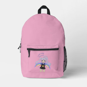 Sac À Dos Imprimé Fille Heureuse Illustration Dessinée à la Main – P